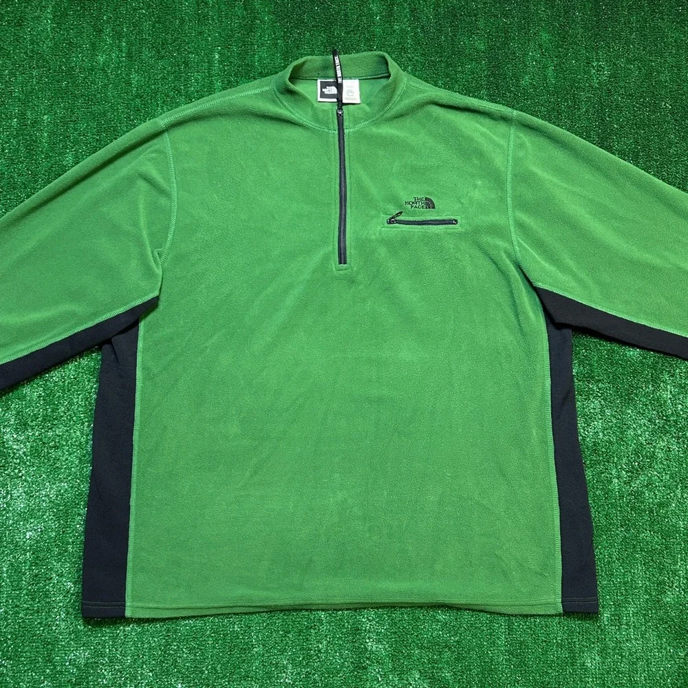 Vintage Y2K The North Face Quarter Zip Fleece Pullover Mens XXL Green USA